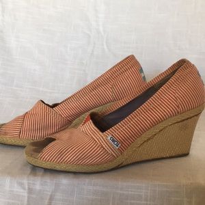 Toms red and white espadrilles